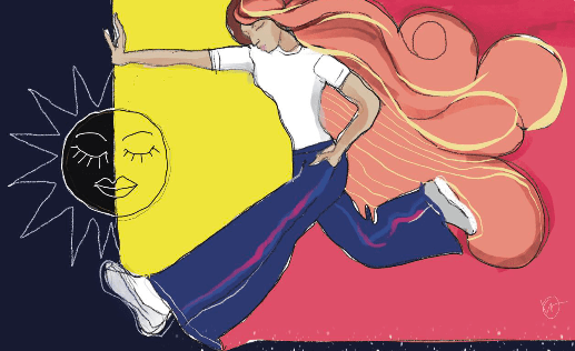 Иллюстрация натальной карты с солнцем и луной